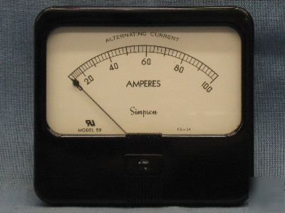 Simpson 100â€“5 a ac current meter 01400 59 55F284