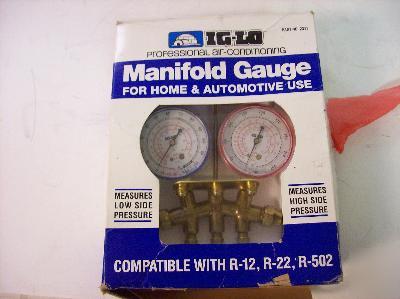 New ig-lo manifold gauges home or automotive use