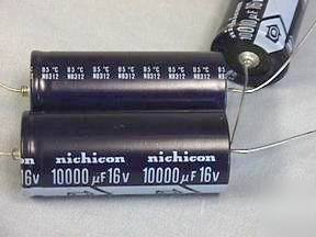 12 nichicon 10,000UF 16V axial electrolytic capacitors