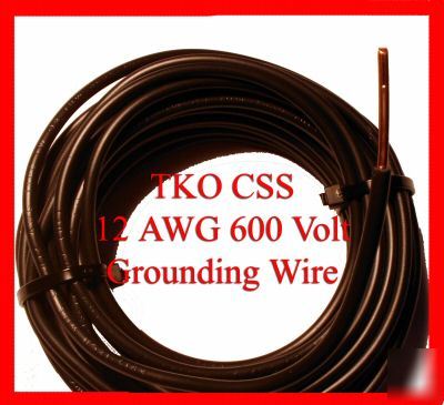 25 foot solid copper ground wire ul listed 600V 12 awg