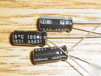 25 nichicon 200V 100UF 105C mini radial capacitors
