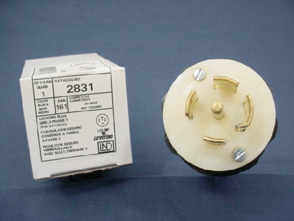 Leviton L23-30 locking plug 30A 600V 3Ã¸y 2831