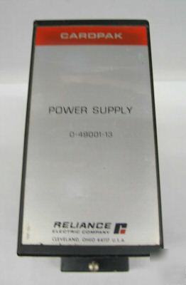 Reliance electric cardpak power supply 0-49001-13