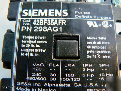 Siemens 42BF35AFR definite purpose controller 