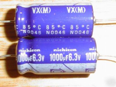 200 nichicon 6.3V 1000UF axial capacitors 