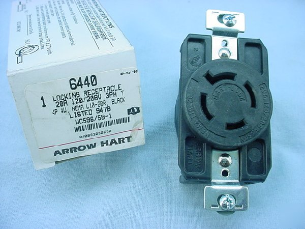 Crouse-hinds L10-20 locking receptacle 20A 120V 3PH y