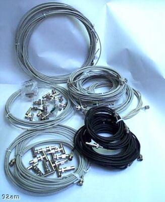 Large lot of belden coax cables & amp crimp connectors