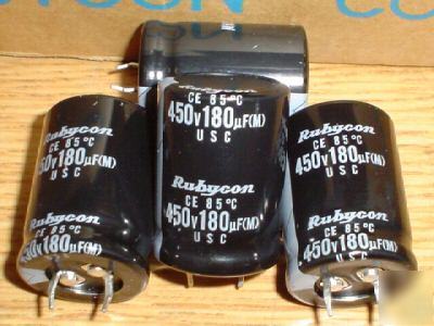 New 2PCS 450V 180UF rubycon mini snap-in capacitor 