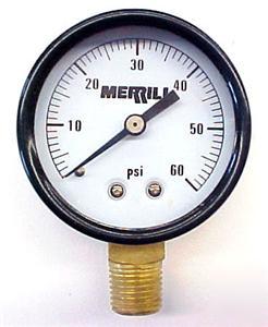 New merrill PG60 pressure gauge ~ 0 to 60 psi ~ brand 