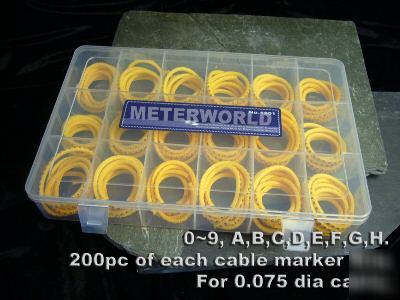18 of 200PC 0.75 yellow cable marker label kit 