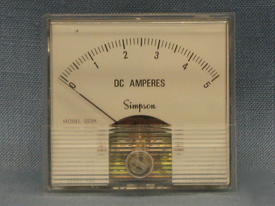Simpson 0-5 dc amp meter DAA005 TV2 95F5717
