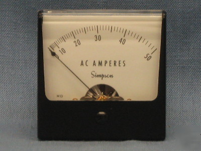 Simpson 0-50 ac amp meter 02619 1257 55F2586