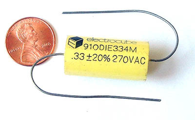 Axial film capacitors ~ .33UF 270VAC 20% (15)