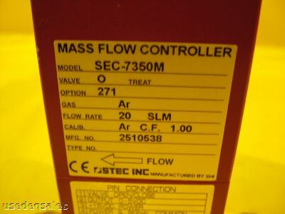 Stec sec-7350 mfc mass flow controller lot of 3