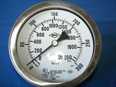 Water pressure gauge fire protection brc W101 4 inch's