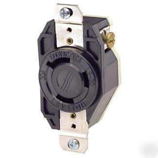 Leviton 2660 30A L10-30R locking flush receptacle-black
