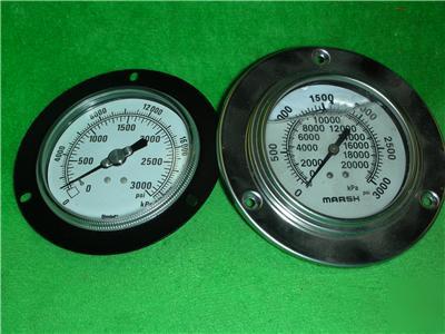 Marsh 3000 psi liquid filled pressure gauge gauges kpa