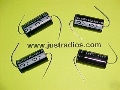 40UF @ 450V axial leaded electrolytic capacitors:qty=10