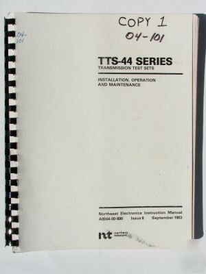 Northern telecom nortel tts-44 series test set manual