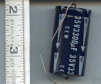 3300UF / 35VOLT electrolytic capacitor 12 lot axial