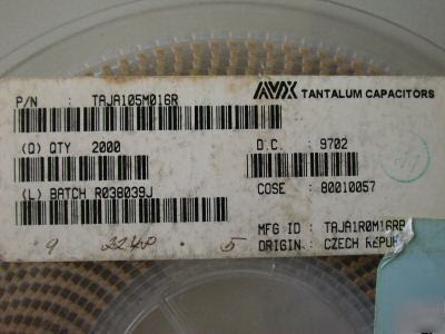 Axv TAJA105M016R iuf 16V 20% smd tantalum capacitor