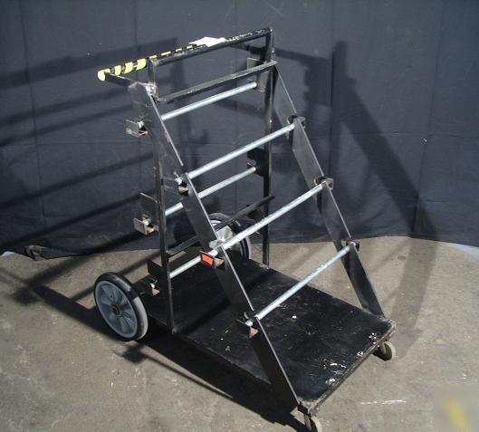 Industrial electrical wire spool cart dispenser