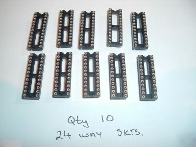 24 way 0.3 in dil turned pin ic sockets ( qty 10 off )