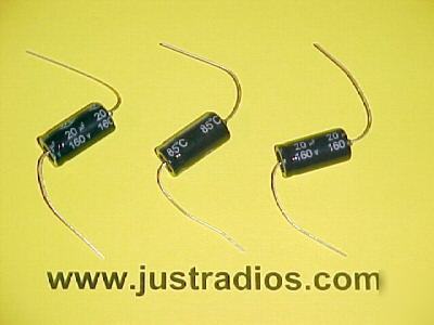13 axial lead electrolytic capacitors - 20UF @160 volts