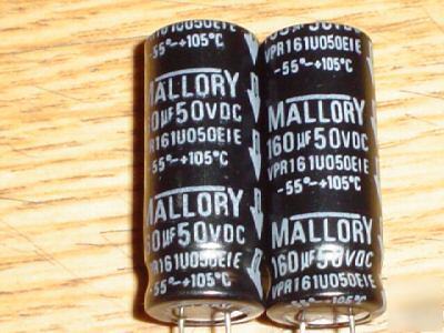 New 50 mallory 50V 160UF low esr 105C radial capacitors 