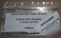 CR25-100, 1/4W carbon film resistor kit..lot of 4400..
