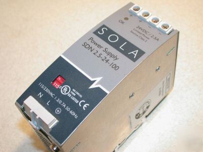 New sola power supply 24 volt dc 4 amps sdn-2.5-24-100