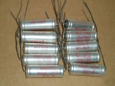 10X vintage metallised capacitors 0.1UF 25% 350V ahc/zc