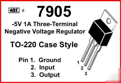 7905 LM320T-5 5V 1A neg regulator to-220 ( 20-pack )