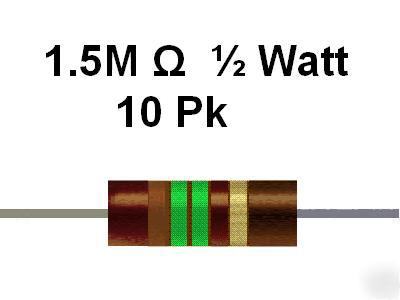 1.5M ohm 1/2 watt 5% carbon comp resistors (10PCS)