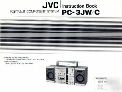 Jvc owner operator instruction manual pc-3 jw/c