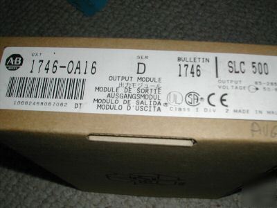 New in box allen bradley 1746-OA16/d module