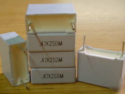 New 400 mallory 250V .47UF box mylar capacitors 