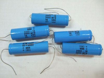 New lot 5 3000-16 3000 mfd 16 vdc capacitors capacitor 