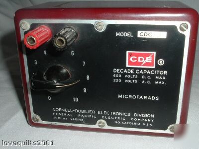 Cde microfarads decade capacitor CDC3 600V dc 220V ac