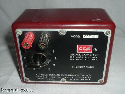 Cde microfarads decade capacitor CDC3 600V dc 220V ac