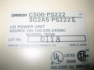 Omron C500-PS222-e i/o power supply unit 3G2A5-PS222E