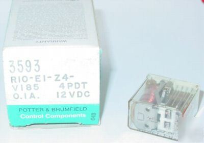 Potter & brumfield rio-ei-Z4-V185 12VDC 4PDT oia relay