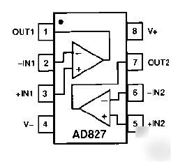 AD827JN,ic opamp dual hs lp 8-dip