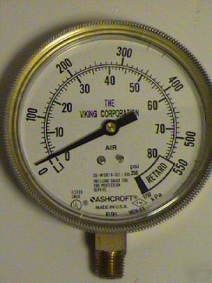 Ashcroft 80 psi air pressure gauge fire protection svc