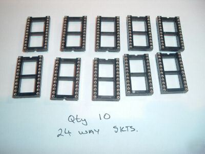 24 way 0.6 in dil turned pin ic sockets ( qty 10 off )