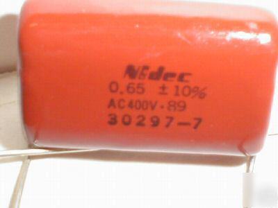 New 20PCS nidec radial mylar 400V .65UF ac capacitor 