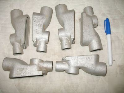 Lot of 5 conduit fittings lay service entrance ell