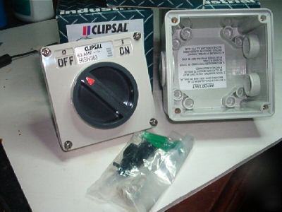 Qty 3 clipsal 3 pole industrial surface switch exterior