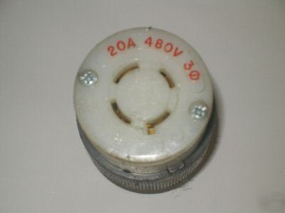 Used hubbell HBL2433 L16-20R 20A 480V outlet receptacle