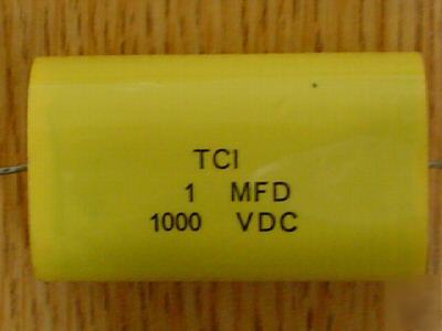 10PC 1000V 1UF tci axial mylar film hi volt capacitor